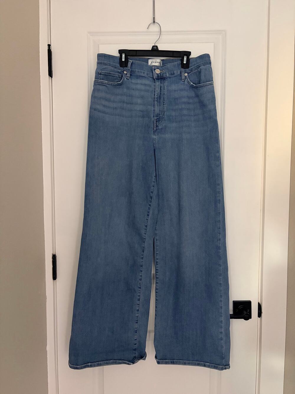 Frame Le Slim Palazzo Wide Leg High Rise Jeans 1970s Vintage Inspired Retro